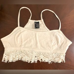 Full Tilt Cream Colored Bra / Small Crop